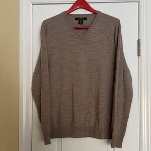 💯Extra Fine Merino Wool Neutral Color V Neck Sweater